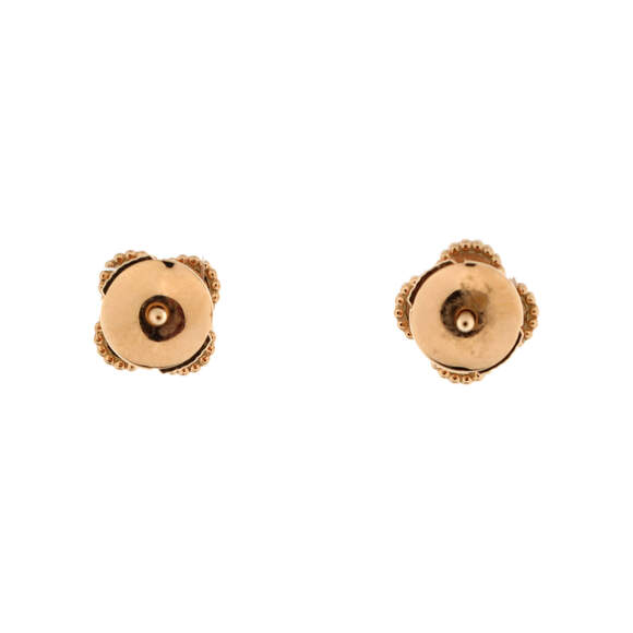 Van Cleef & Arpels Sweet Alhambra Stud Earrings 18K Rose Gold and Carnelian